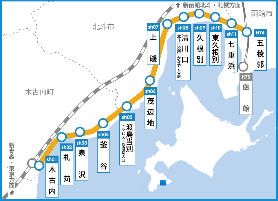 いさりび鉄道路線図
