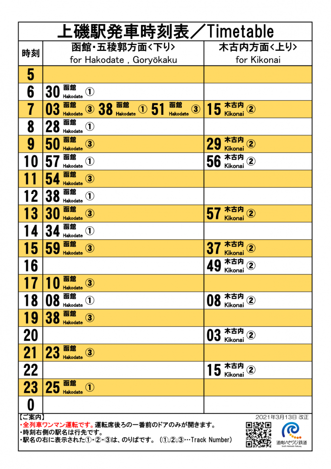 上磯駅 時刻表 道南いさりび鉄道株式会社 上磯駅 時刻表 道南いさりび鉄道株式会社